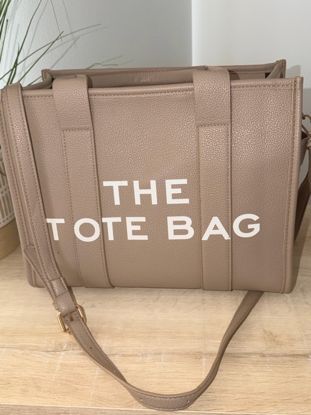 The Tote Bag Beige Logo Tote - Picture 6 of 6